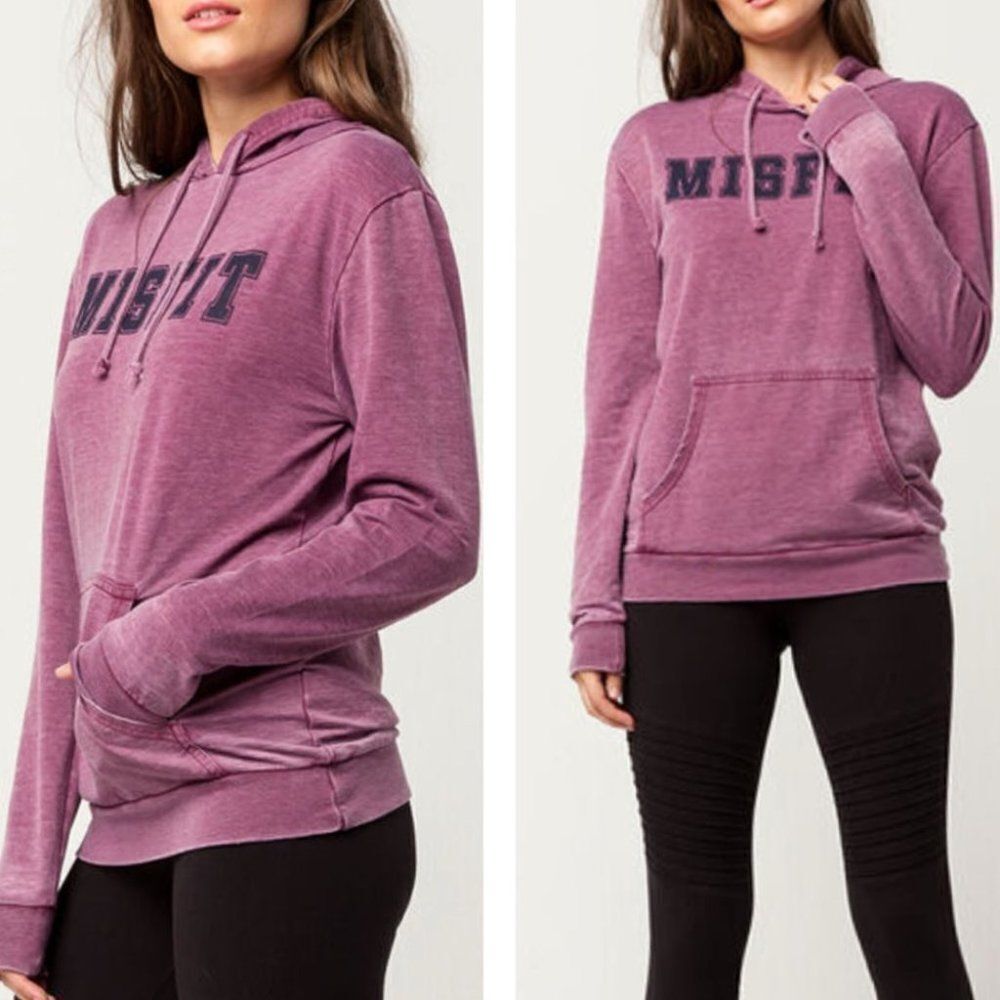 Project Karma Misfit Burnout Hoodie Sweatshirt Purple size Small